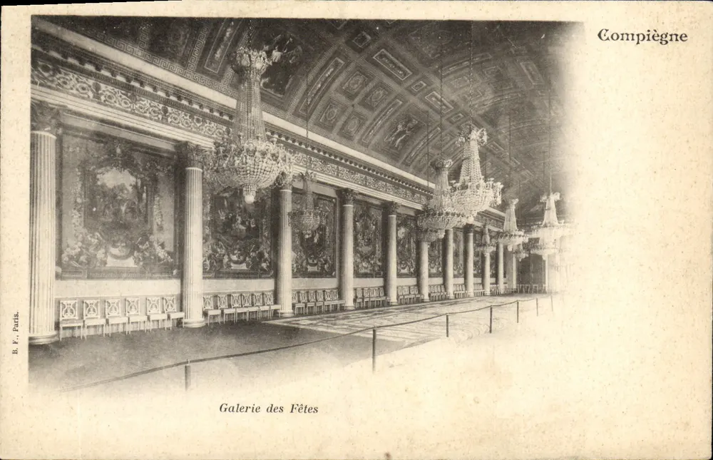 Galeria das Festa — Castelo de Compiègne — Editor E. F., Paris - Frente
