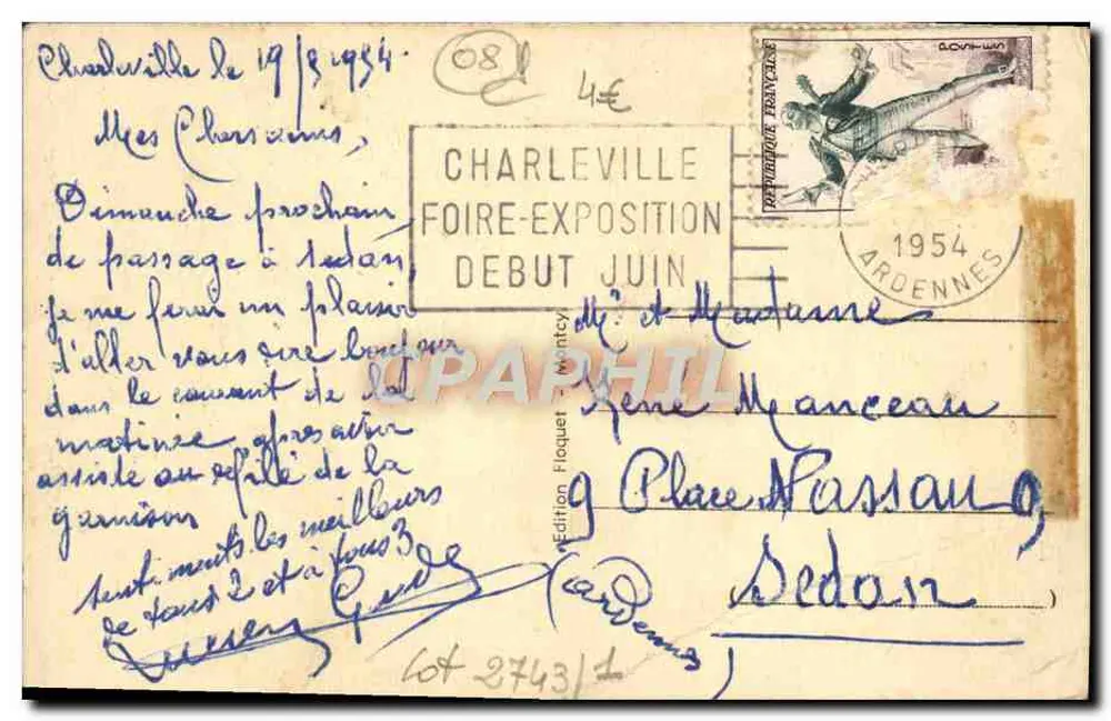 Mezières — A Basílica vista de frente — Edição Floquet n°1139 - Verso
