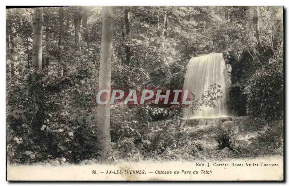 Ax-les-Thermes — Wodospad Parku Telch — Wyd. J. Carrère Bazar Ax-les-Thermes - Awers