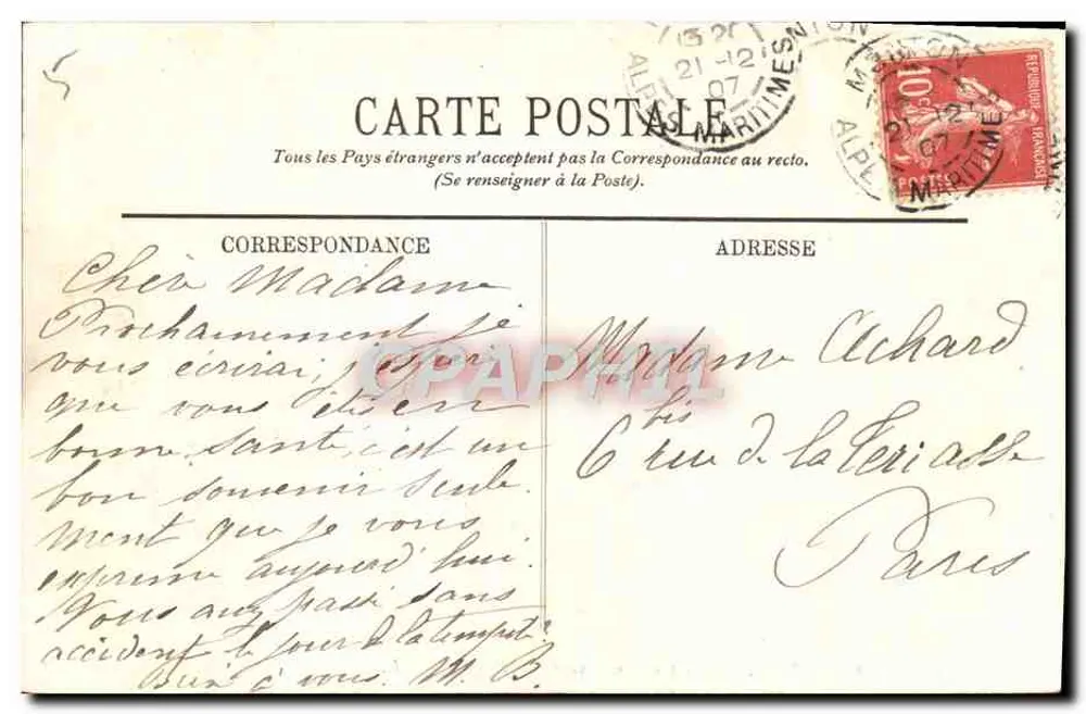 Monte-Carlo — Visão para o mar em direção a Roquebrune — LL - Verso