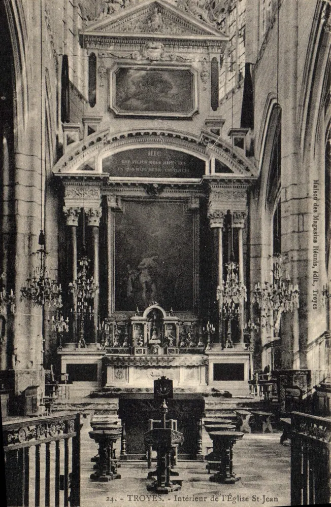 Troyes - Interno della Chiesa di San Giovanni — Casa dei Magazzini Romani, edito da Troyes, n°24 - Recto