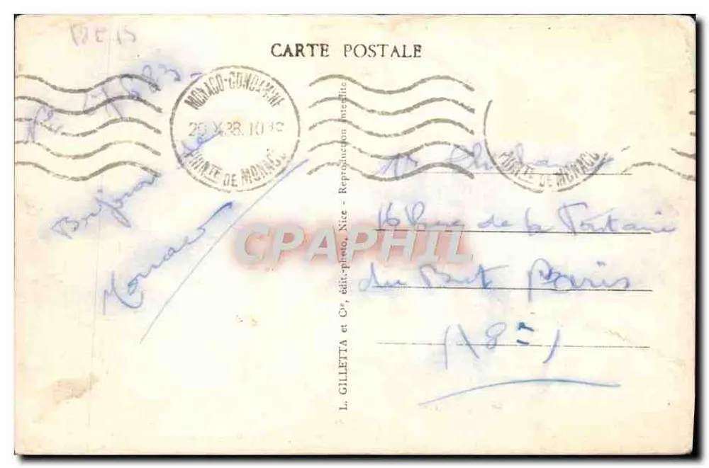 Villefranche-sur-Mer (A.M.) — Allgemeiner Blick — L. Gilletta, Nice, Nr. 307 - Rückseite