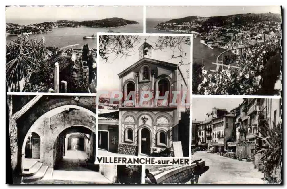 Villefranche-sur-Mer — widok panoramiczny i kościoł — Les Editions de Cimiez - Awers