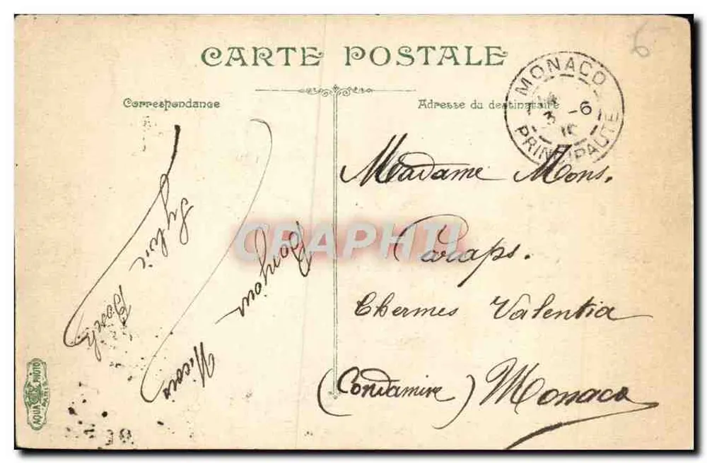 Cimiez. As Arenas — Arredores de Nice — Editor desconhecido, n° 3277 - Verso