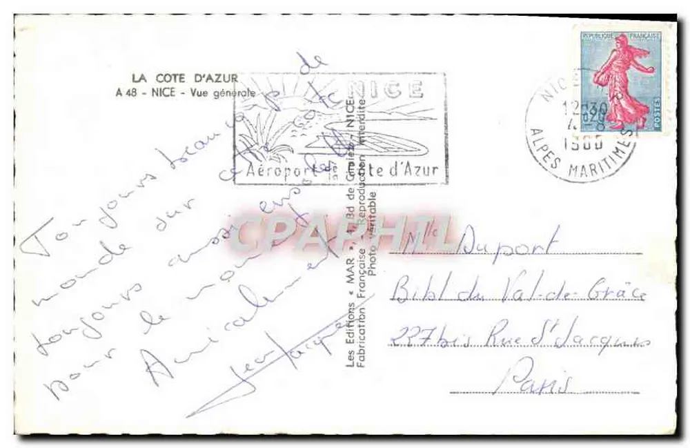 नाइस का सामान्य दृश्य — कोट डी आजूर — एडिशन्स एम.ए.आर. - पीछे
