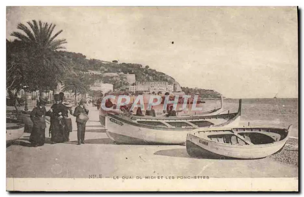 Nîmes — Le Quai du Midi und die Ponchettes — Ansichtskarte - Vorderseite