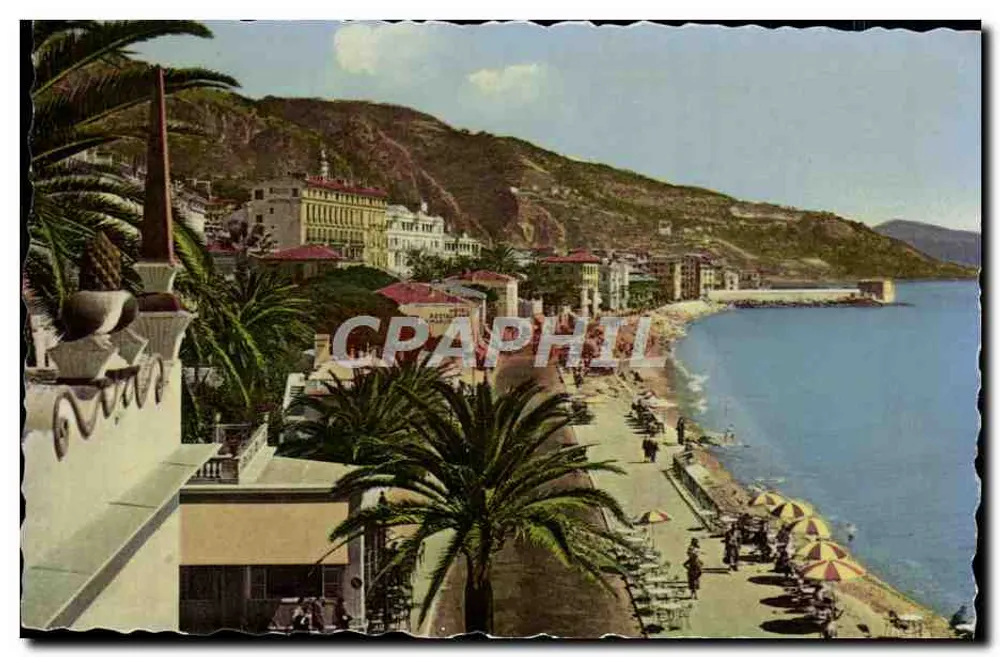 Menton - A Promenade — visão da costa — C' DES ARTS PHOTOMÉC. NICIÈGES - Frente