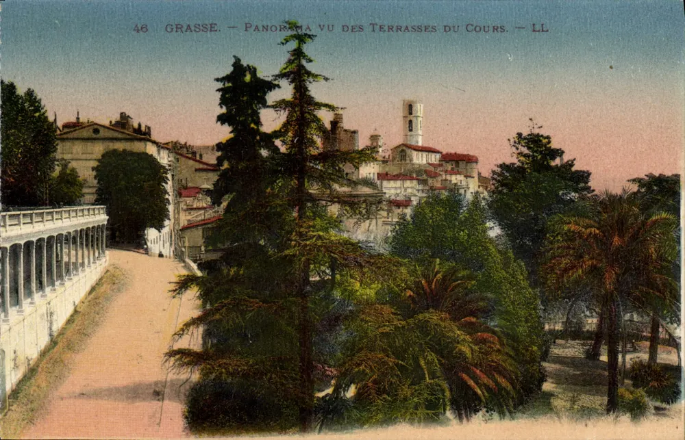 Grasse — Panoramablick von den Terrasses du Cours — LL - Vorderseite