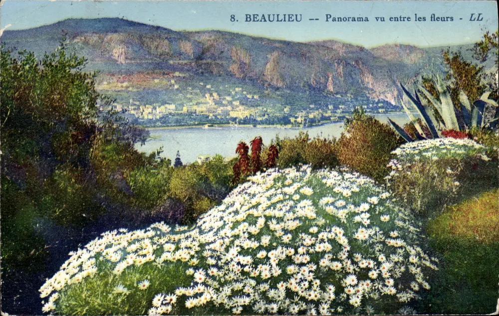 Beaulieu — Panorama gezien tussen bloemen — LL - Voorkant