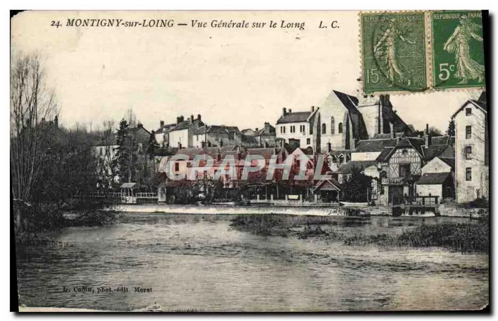 Montigny-sur-Loing — Vue Générale sur le Loing — L. C. — phot. edit. Morot - Vorderseite