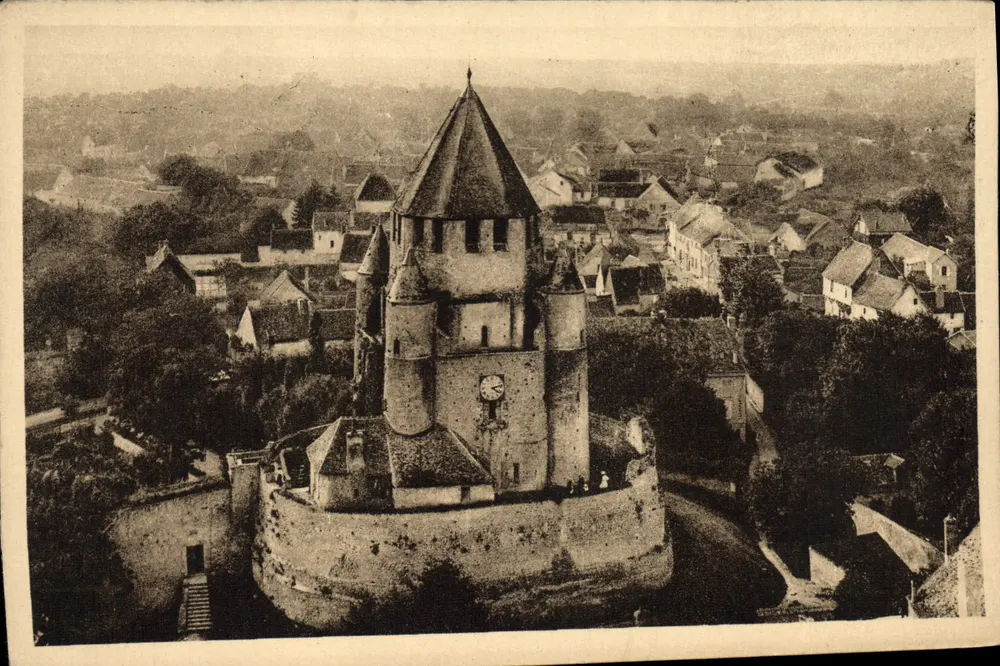 Die Caesar-Turm in Provins — Vogelperspektive — Verlag Bougogne Frères, Château-Tuléry - Vorderseite
