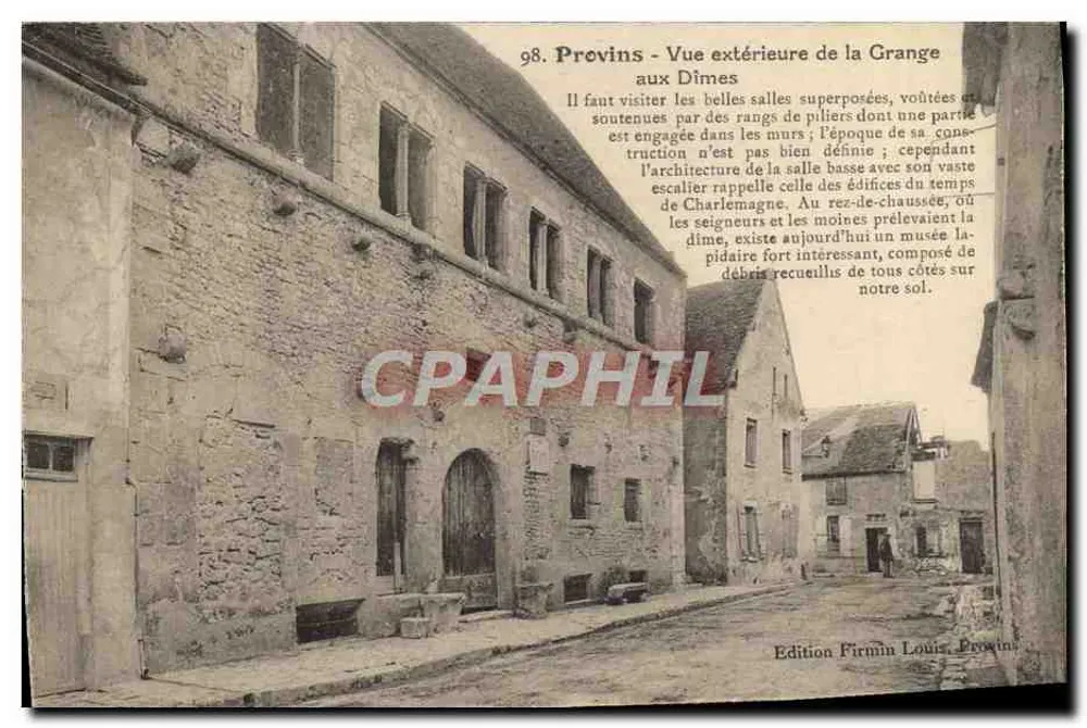 Provins - Ansicht der Grange aux Dîmes — Edition Firmin Louis, Provins, Nr. 98 - Vorderseite
