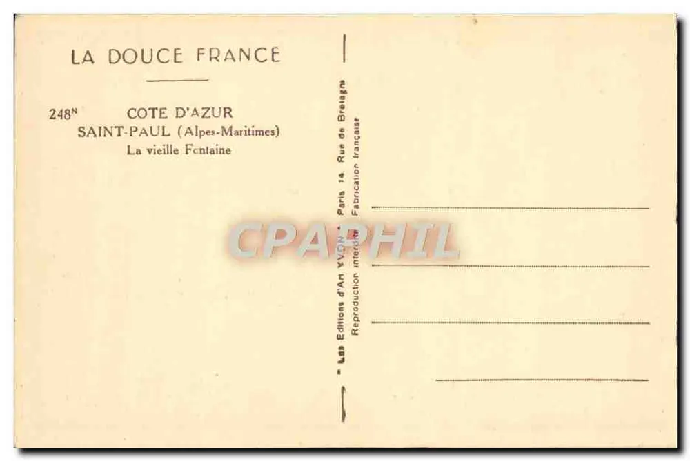 Saint-Paul (Alpes-Maritimes) — Die Alte Quelle — Editions d'An VON - Rückseite