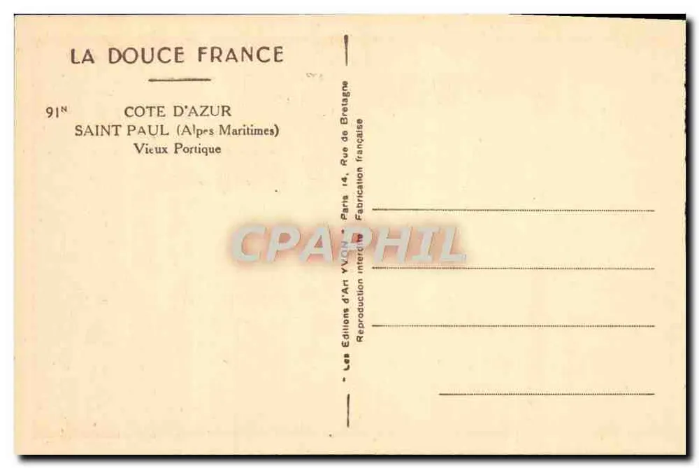 Saint-Paul (Alpes-Maritimes) — Velho Portique — Les Éditions d'Art VVQN - Verso