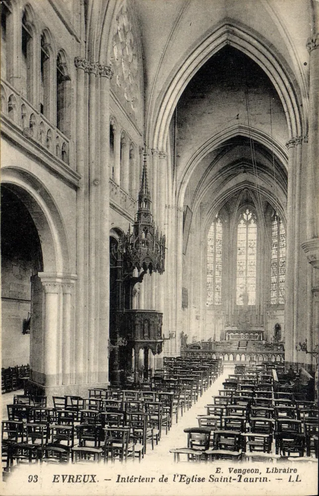 Évreux — Innenansicht der Kirche Saint-Aurin — E. Vengeon, Buchhändler - Vorderseite