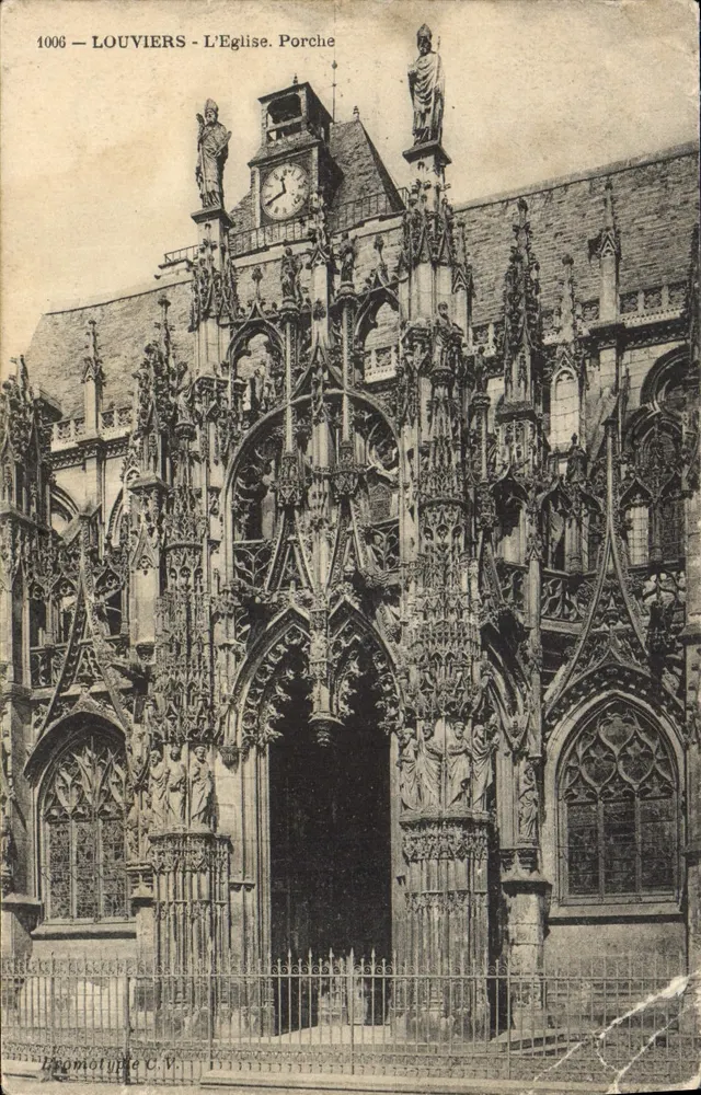 Louvières - L'Église. Porche — éditeur Promotyple C.V. n° 1006 - Anverso