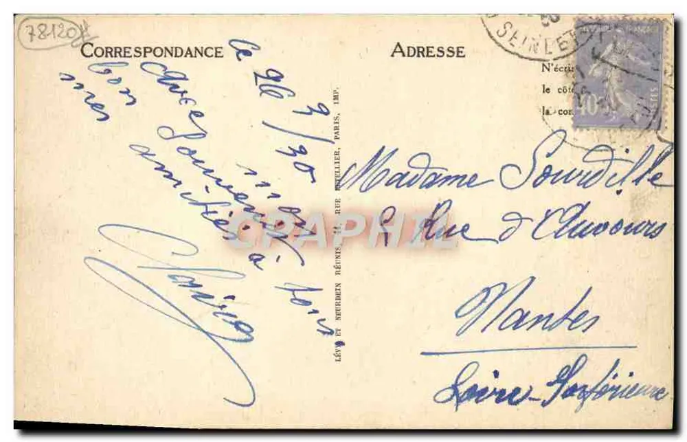 Rambouillet — O Esfinge e o Castelo — LL - Verso