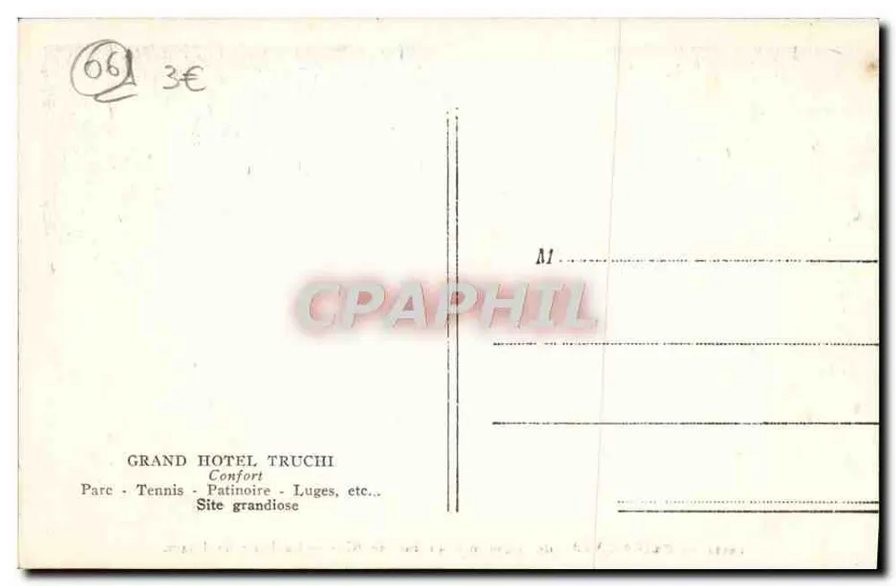 Peïra-Cava — A Pista de Lugues — Grand Hotel Truchi - Verso