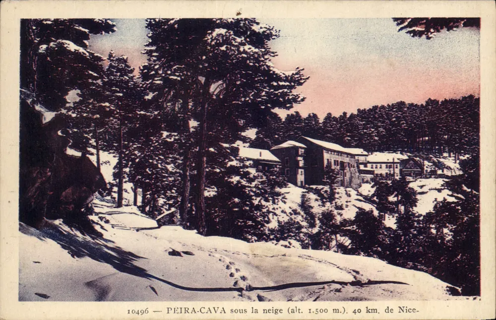 Peïra-Cava sob a neve — alt. 1.500 m. — 40 km de Nice — n° 10496 - Frente