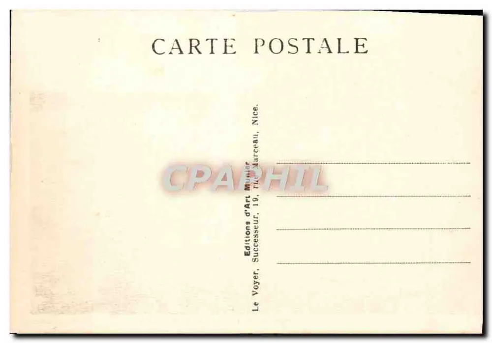 Cannes — Boulevard de la Croisette und die Hotels — Foto Munier - Rückseite