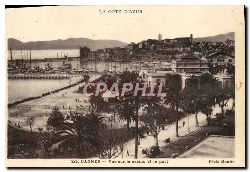 GANNES — Blick auf das Casino und den Hafen — Foto Munier, Nr. 225 - Vorderseite