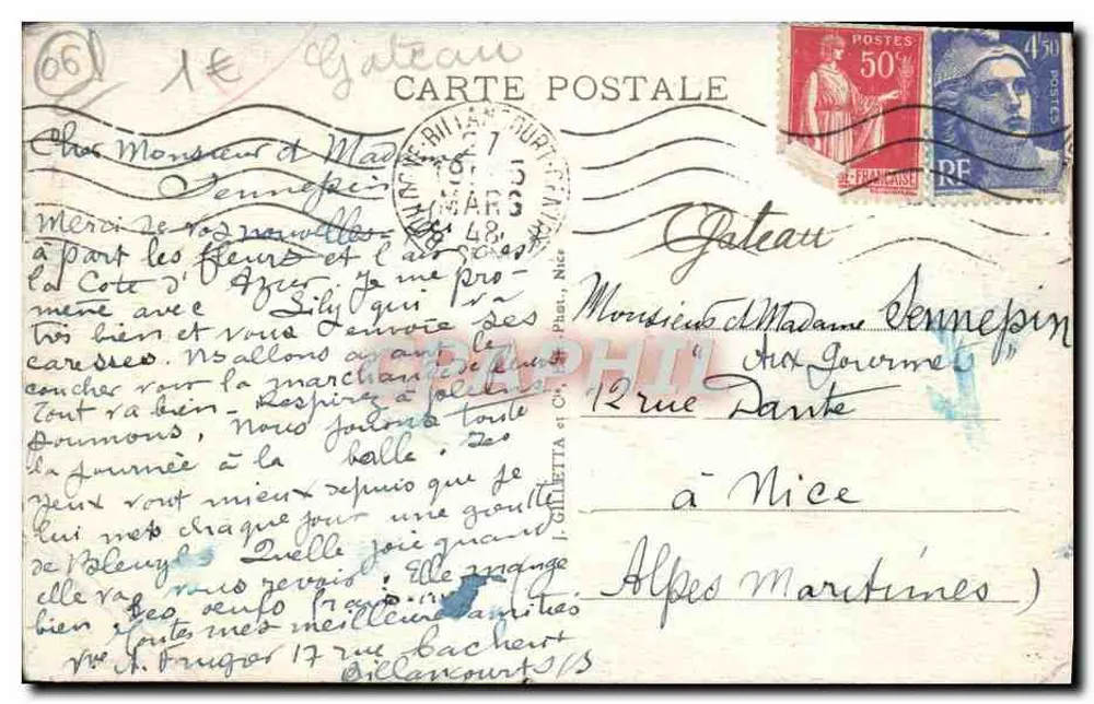 Nice - Casino e Jardins Albert Ier — Editor Kell-Gilletto, n°11 - Verso