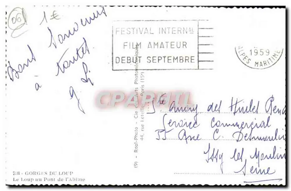 Gorges do Loup — Ponte do Abismo — Real-Photo, Paris - Verso