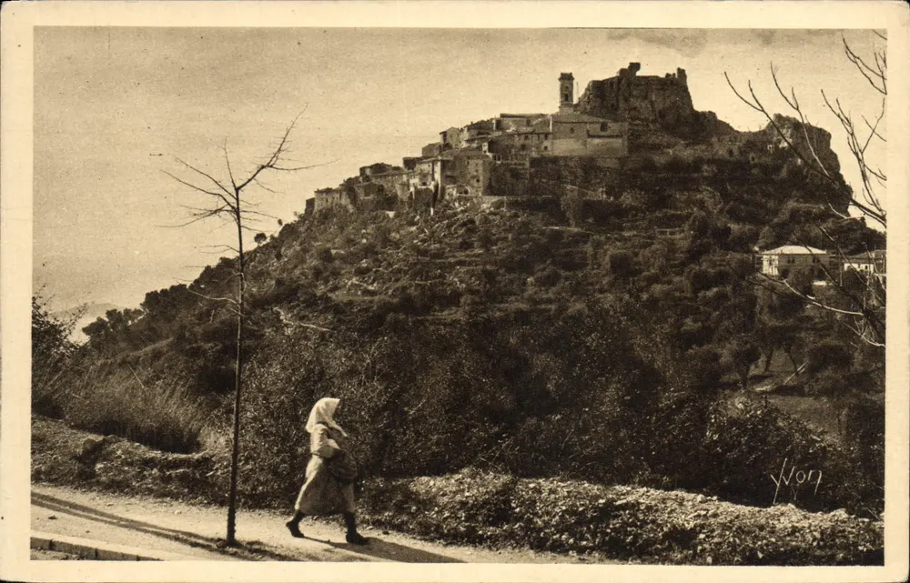 Eze (A.-M.) — Das Dorf aus der Sicht der Grande Corniche — Künstlerische Ausgabe YVON - Vorderseite