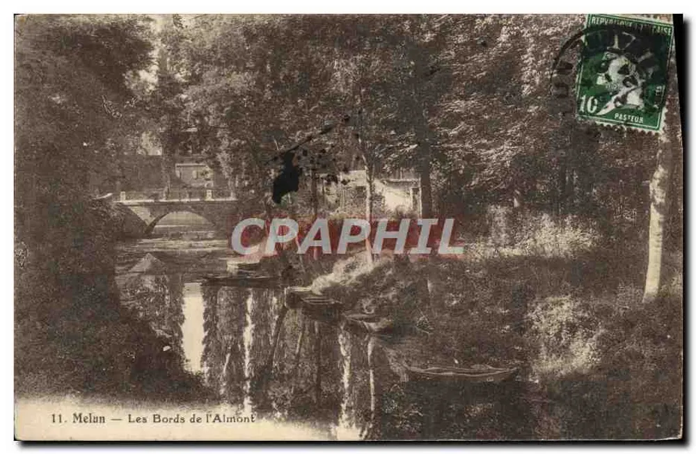 Melun — Les Bords de l'Almont — éditeur F. DAVID, Rue des Ranelagh, Versailles - Frente