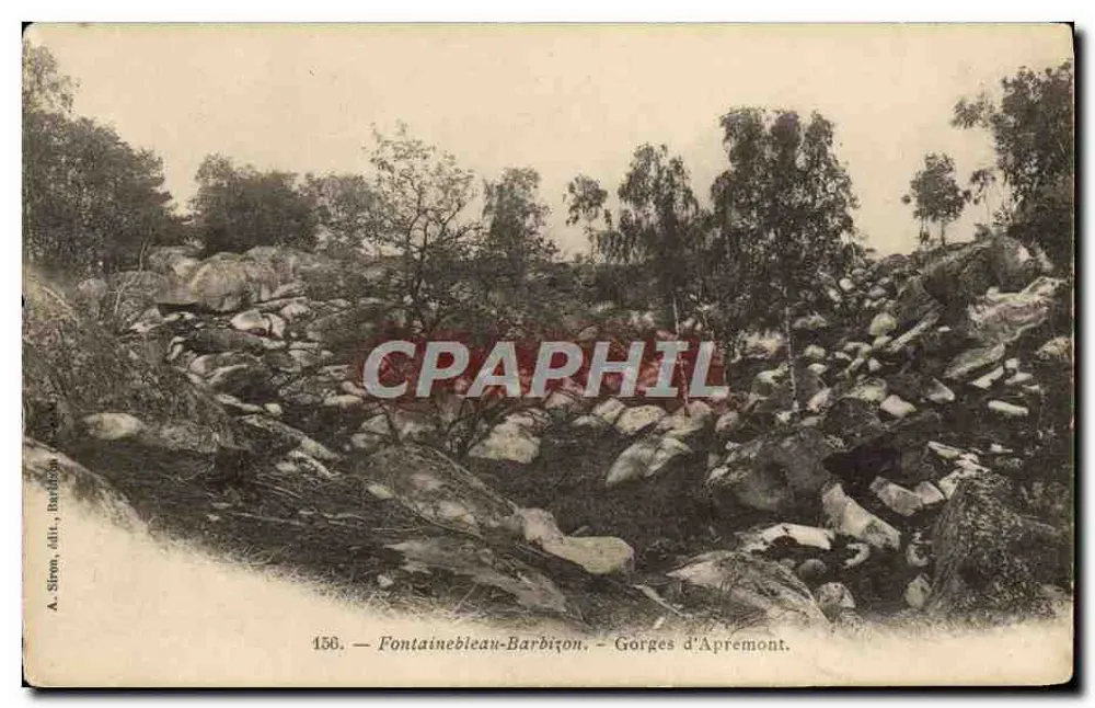 Fontainebleau-Barbizon — Gorges d'Apremont — A. Siron, editor, Barbizon - Frente