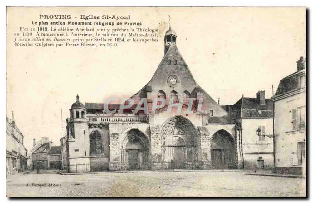 Provins - Igreja de Saint-Ayoul — editor A. Vernant - Frente