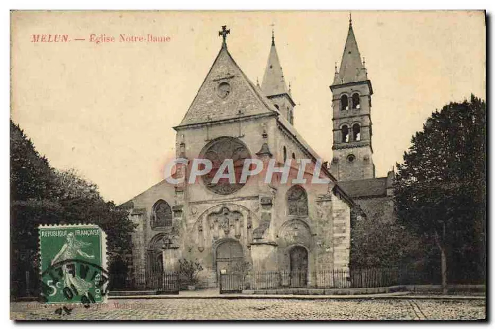MELUN — Kerk van Notre-Dame — Uitgever: C. L. B. (n° 7462) - Voorkant