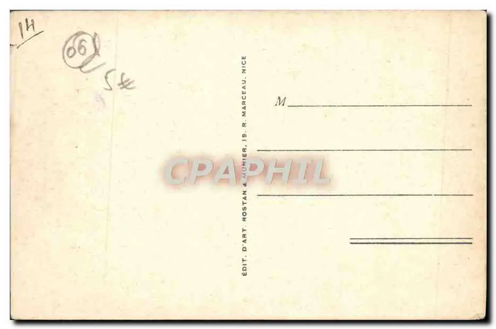 Menton - Cap Martin - Porte Romaine — editor Art Rostan & Munier, Nice, n° 446 - Verso