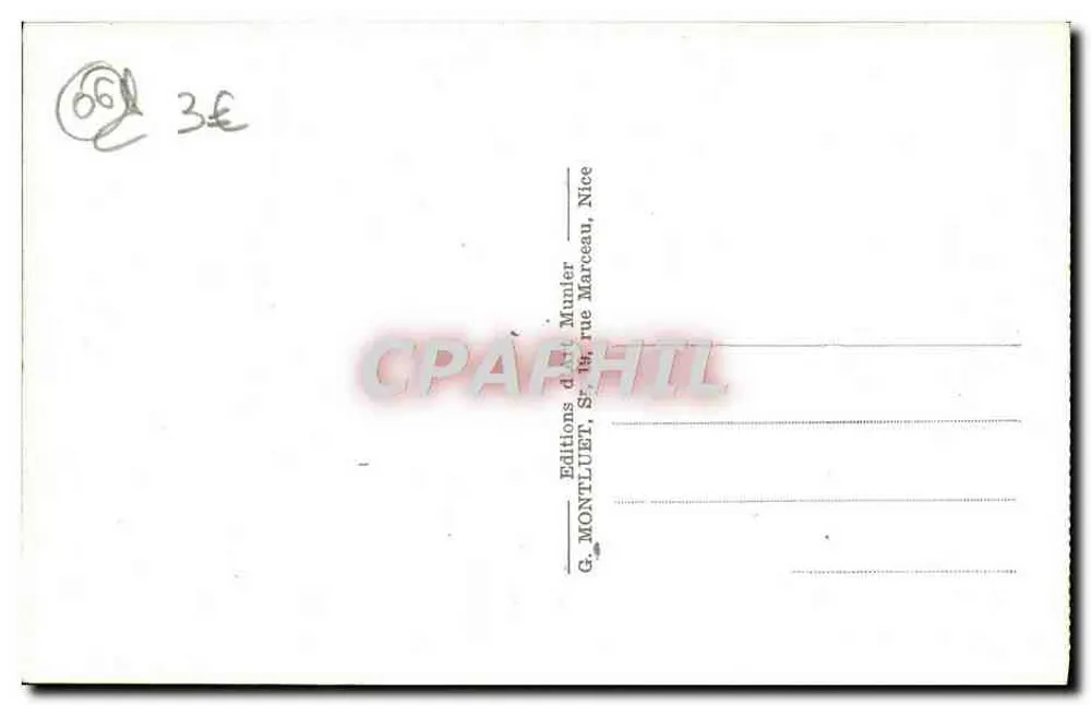 Menton — Matagal no Cap Martin — Munier, n° 265 - Verso