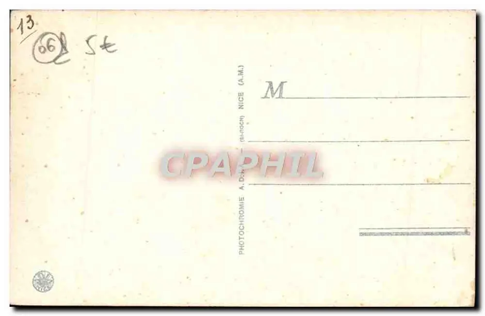 Menton (A.M.) — O Cap Martin, a entrada do Parque. - Verso