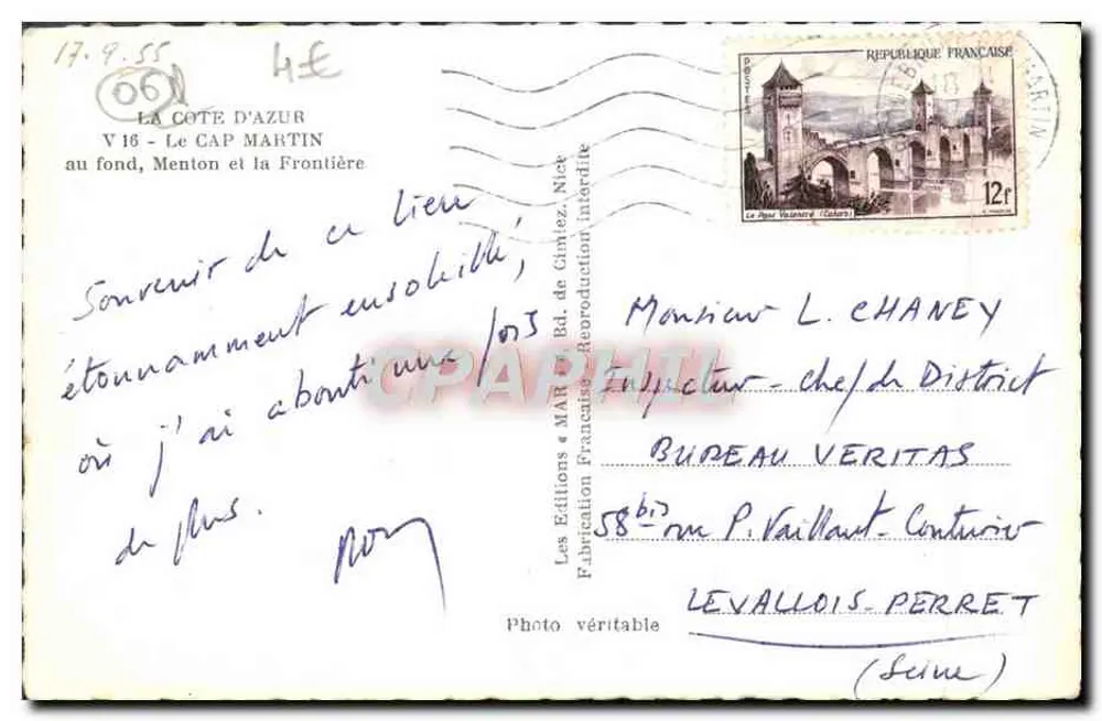 Ansicht von Cap Martin — Die Côte d'Azur — Französische Ausgaben - Rückseite