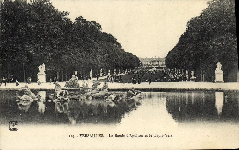 Versailles - Le Bassin d'Apollon et le Tapis-Vert — P.D. Paris, n° 119 - Recto