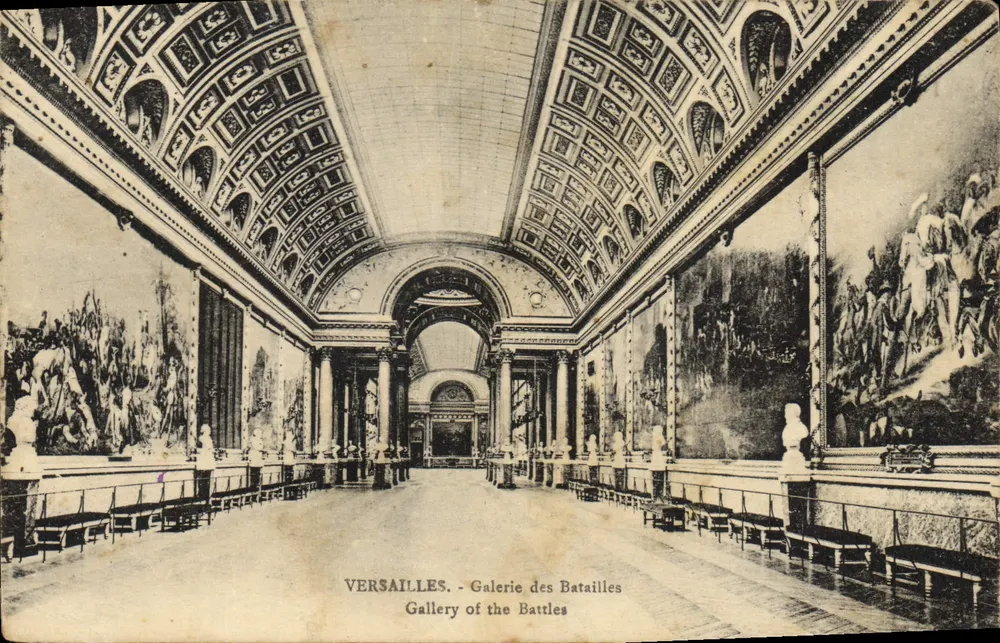 Versailles — Galeria das Batalhas — Edição Coste, 9, rue Colbert, Versailles - Frente