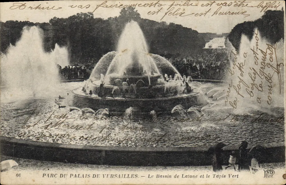 PARC DU PALAIS DE VERSAILLES — Der Bassin de Latone und der Tapis Vert — Verleger ND Phot, Nr. 66 - Vorderseite
