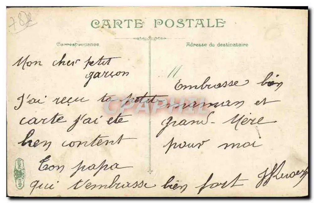 Castelo de Versalhes — Estátua de Luís XIV — Editor LV & C°, n° 354 - Verso