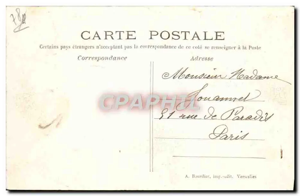 Versailles — O Bassin de Netuno — A. Bourdier, imp.-édit. Versailles, n°52 - Verso