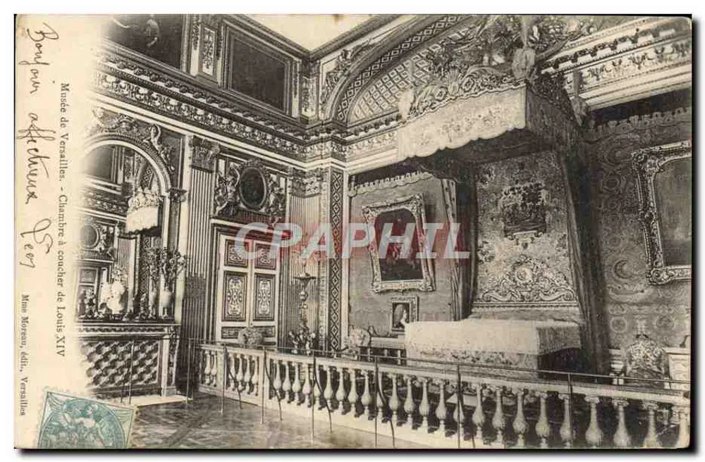 Quarto de dormir de Luís XIV — Museu de Versalhes — edição Monnery, 1907 - Frente