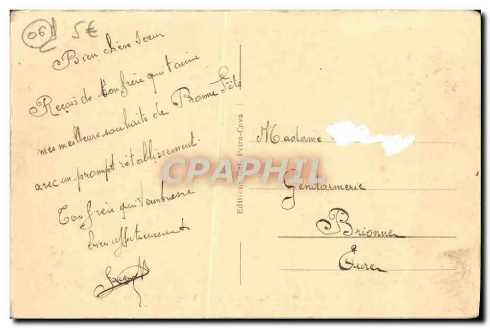 Peira-Cava (A.M.) — L'Entrée du Village — éditeur Borne Fête - Verso