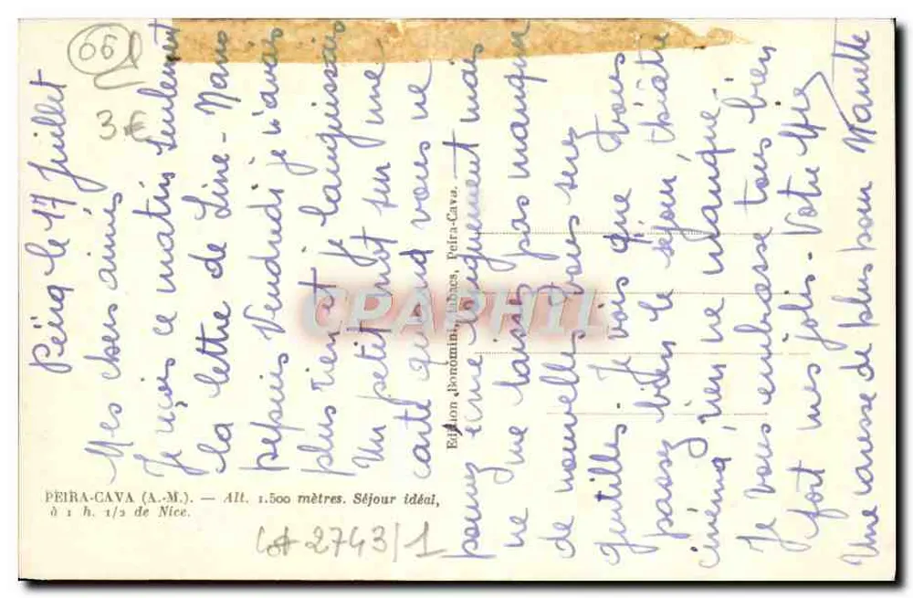 पेयर-कावा — पहाड़ों का दृश्य — जॉन्डोमिनी एडिशन, संख्या 2743 - पीछे