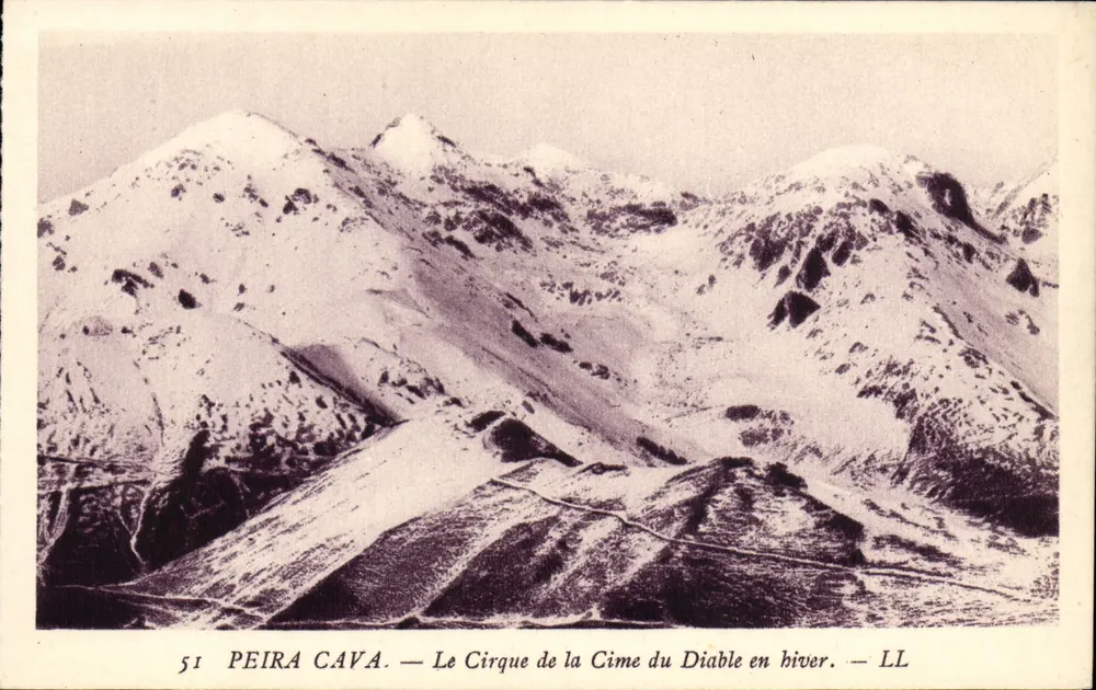 Peira Cava — Ansicht des Cirques de la Cime du Diable im Winter — LL - Vorderseite