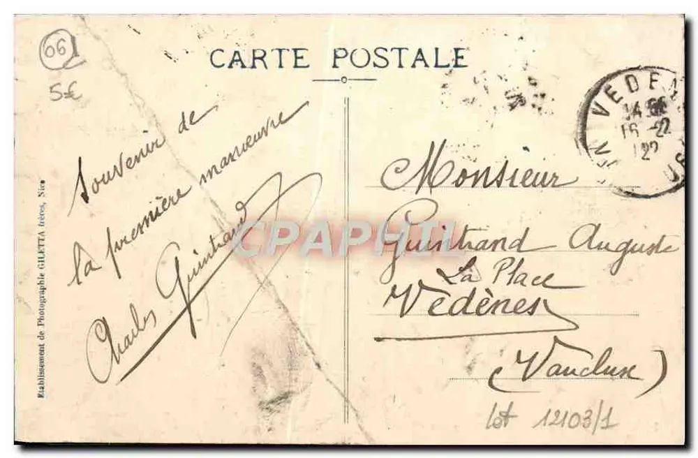 Levens (A.-M.) — Ansicht des Zusammenflusses des Var und der Yésubie sowie des Dorfes Bonsor — Ausgabe Gilelta, Foto von Nice - Rückseite