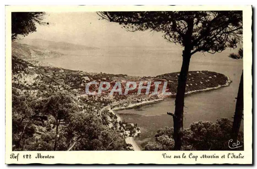 Ansicht von Cap Martin und Italien — Menton — Bef 122 — Éditions Trachèl - Vorderseite