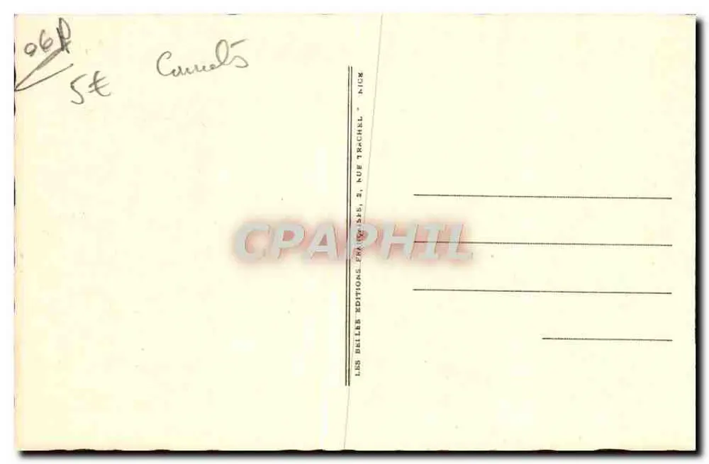 Ansicht von Cap Martin und Italien — Menton — Bef 122 — Éditions Trachèl - Rückseite