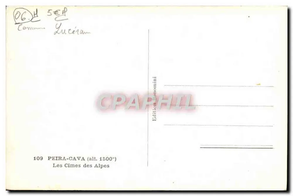 Le Cime delle Alpi — PEIRA-CAVA (alt. 1500m) — Edizione Bonomini - Verso