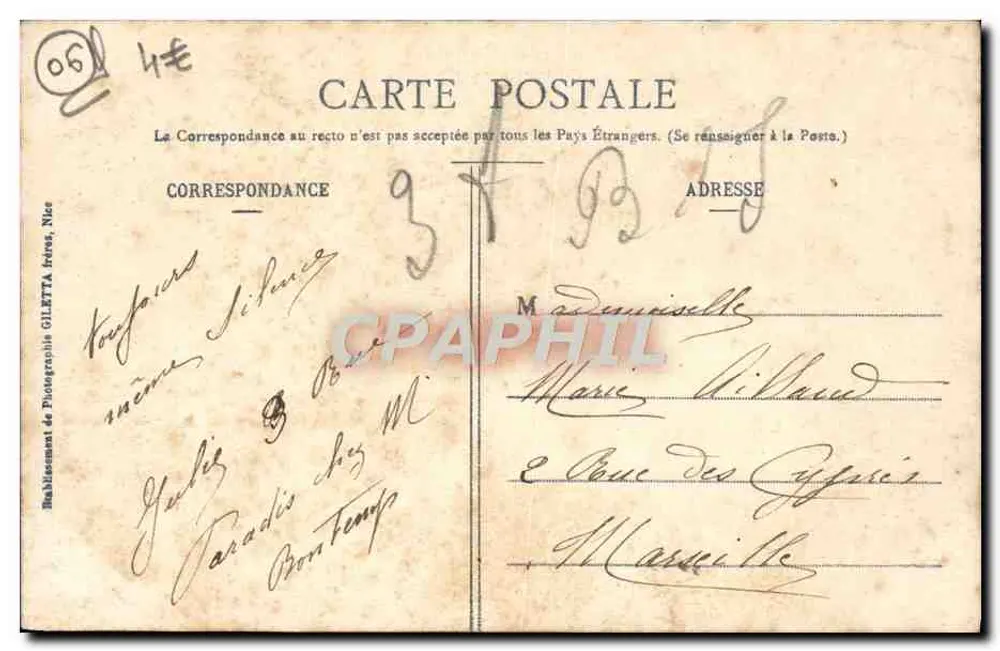 Alpenkette — Ausflug in die Umgebung von Peïra-Cava (Alp.-Mar.) — Künstlerische Sammlung - Rückseite